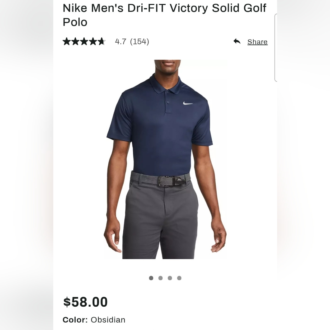 Brand New Nike DriFit Victorymens Golf Polo Retails 58